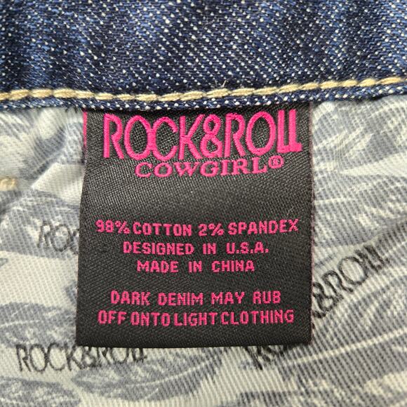 Rock&Roll Cowgirl Women's Jeans Studded Boyfriend size 28 Cutoff 29.25 Inseam - Picture 13 of 16